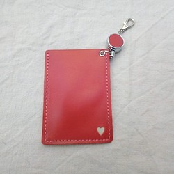 皮革錶殼（帶延長線捲軸）#Heart-red leather [按訂單生產] 第1張的照片