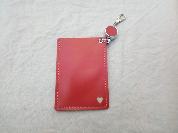 皮革錶殼（帶延長線捲軸）#Heart-red leather [按訂單生產] 第1張的照片