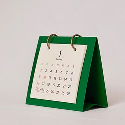 【6月始まり追加】2023 卓上ミニカレンダー グリーン 1枚目の画像