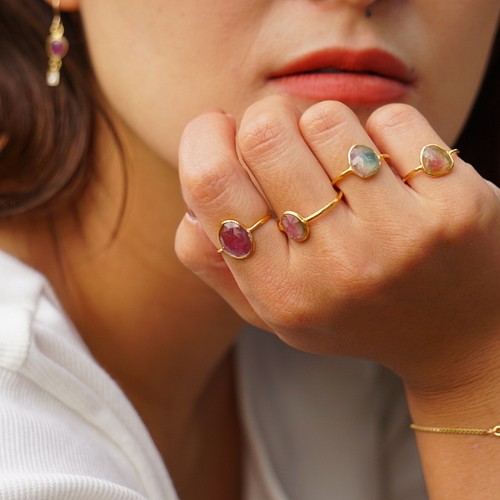 watermelon tourmaline ring ウォーターメロントルマリン リング バイ