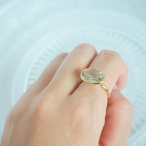 2月誕生石 グリーンアメジスト リング Green Amethyst ring 『SV925+