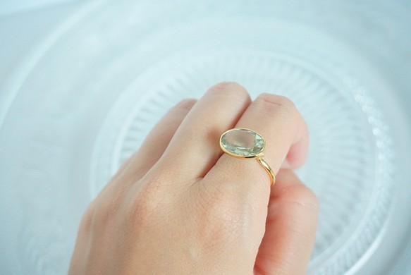 2月誕生石 グリーンアメジスト リング Green Amethyst ring 『SV925+