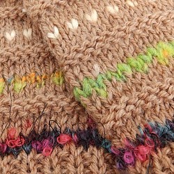 再販 ⛄⛄ニットハンドウォーマー⛄⛄【送料無料】暖か手編み・編み込み柄・変わり糸・ニット雑貨　 1枚目の画像