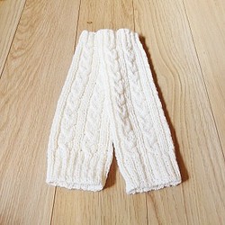☃❄☃ニットレッグウォーマー☃❄☃【送料無料】暖か手編み・ケーブル編み模様 1枚目の画像