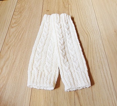 ☃❄☃ニットレッグウォーマー☃❄☃【送料無料】暖か手編み・ケーブル編み模様 1枚目の画像