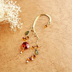 秋季水果耳鉤，配捷克珠和施華洛世奇水晶（橙色） 第1張的照片
