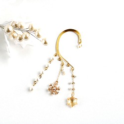 [限量發售]施華洛世奇120週年限定款式雪花水晶耳鉤（金色） 第1張的照片