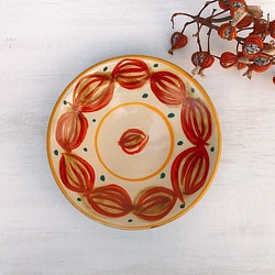 壺屋焼 幸陶器 『サンニン（月桃）の実』5寸皿　やちむん 1枚目の画像