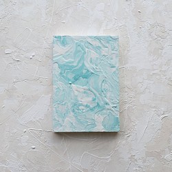 ミニサイズ木製パネル ブルー マーブル 現代美術 抽象画 アートパネル リビングアート 1枚目の画像