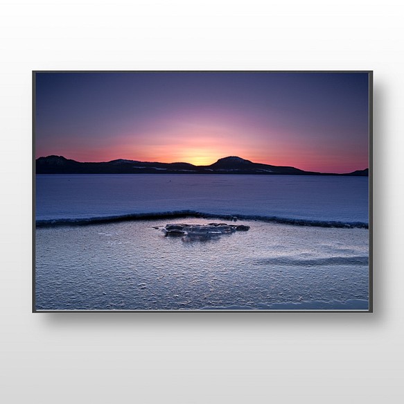 人気スポー新作 インテリアフォトポスター 氷の湖2 アート写真 2021 クリスタルプリント 美しい自然の風景を北海道から
