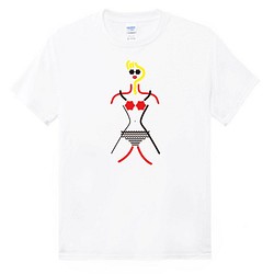 T-shirt T恤 衣服 衣 白上衣 白衣 潮T 潮服 棉 美國棉 吸汗 運動 點點 女孩 蝴蝶結 紅色 第1張的照片