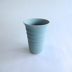 泡立ち青磁ビアカップ（大） 1枚目の画像