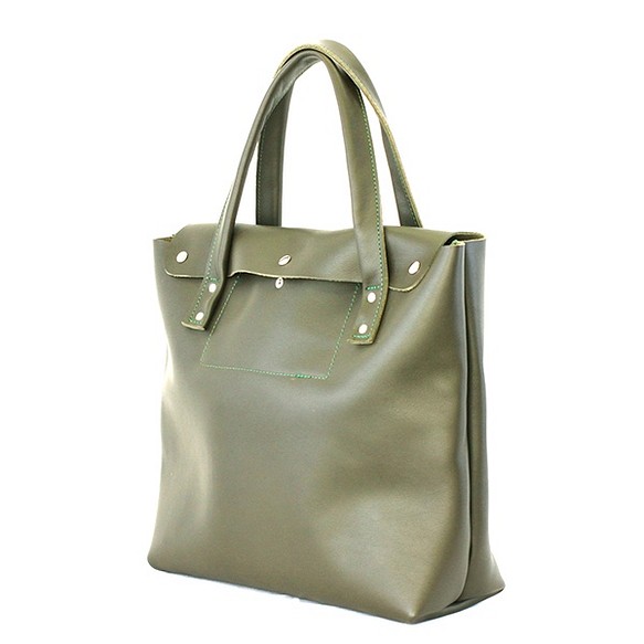 Moss Green leather tote bag 本革 トートバッグ モスグリーン トート