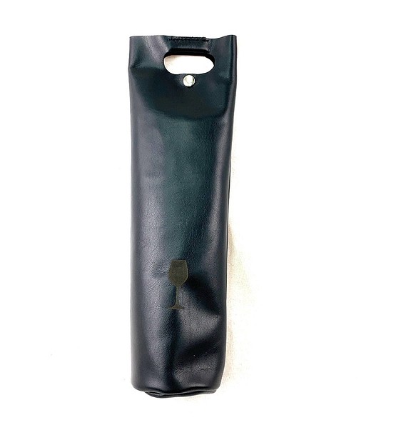 本革 ワインバッグ 黒　Leather Wine bag black 1枚目の画像