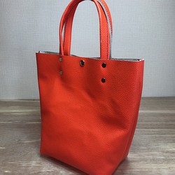本革ハンドバッグ オレンジ　Hand bag Orange leather 1枚目の画像