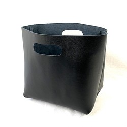 本革 シンプルハンドバッグ 黒 ショート Simple Hand bag short black 1枚目の画像