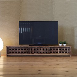 テレビボード 古都 3枚引戸 Ｌﾀｲﾌﾟ 琥珀色 174x45x29 大川市 WAプラス