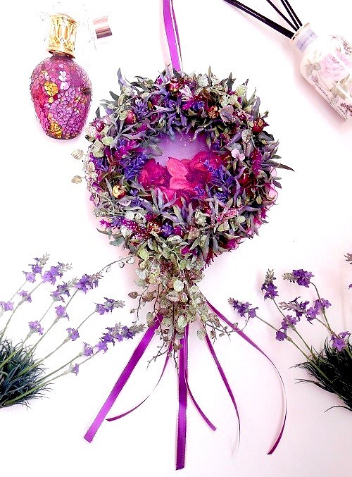 Excel violet fragrane wreath・アーティフィシャルフラワー 1枚目の画像