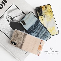 Smart Jewel スマートジュエル iPhoneケース ガラスケース くすみカラー 淡色 ストーン フォギーカラー 1枚目の画像