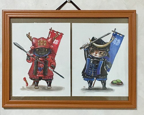 手描きイラスト猫戦国武将 1567年生まれセット イラスト 渡辺カヨ 通販 Creema クリーマ ハンドメイド 手作り クラフト作品の販売サイト