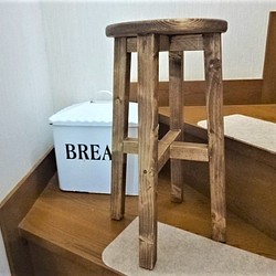 丸椅子H50ｃｍ スツール 木製 椅子 アンティーク ウォルナット 軽い