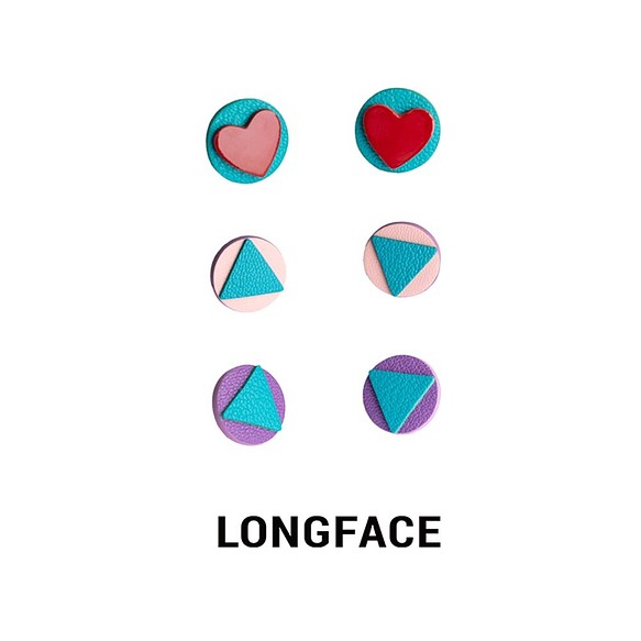 LONGFACEあなたは恋愛シリーズの新しいかわいい日本と韓国のヒットカラーの幾何学的なイヤリングの女性ですか 1枚目の画像