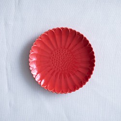 【波佐見焼　豆皿】マリーゴールド　プレート S 赤 1枚目の画像