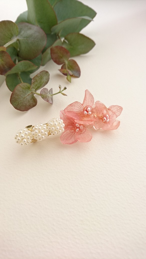 繡球平平秋櫻花色和淡水珍珠【瓦萊塔】Msize 第1張的照片
