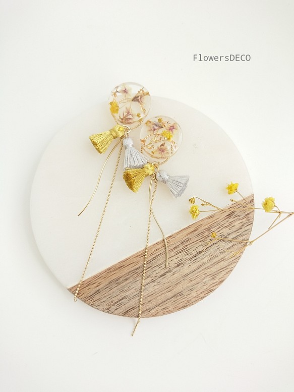 Tassel&Flowers  Mastered gradation【ピアス・パーツ変更可】2way 1枚目の画像
