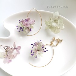 Bowl Flowers Swag【ピアス・パーツ変更可】purple gradation 1枚目の画像