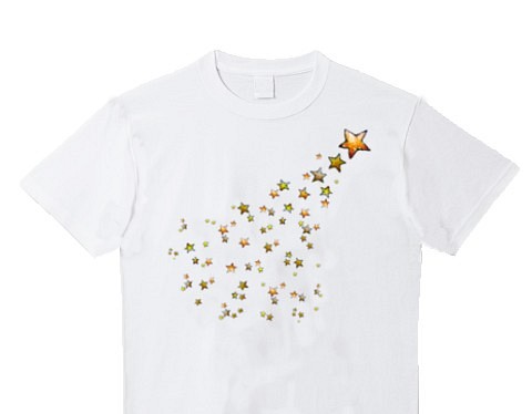 受注プリント全３色Ｔシャツ「流れ星 と きらめく星くず」オリジナル