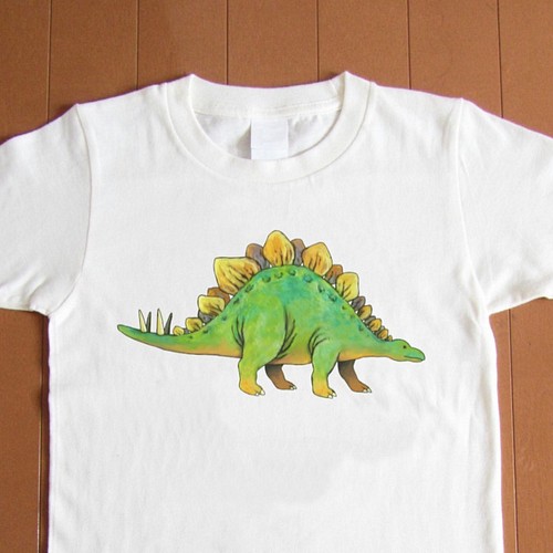 受注プリント全４色☆Ｔシャツ「恐竜 ステゴザウルス」オリジナル