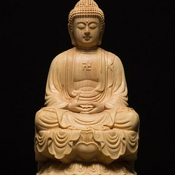 釈迦摩尼 特上彫仏教工芸品木彫仏像 木製仏像 仏像坐像 彫刻置物 P-