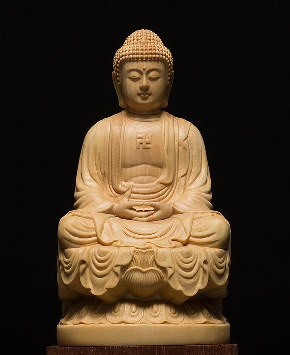 釈迦摩尼 特上彫 仏教工芸品 木彫仏像 供養品 彫刻 置物 仏教工芸品