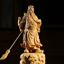 木彫り 仏像 財神 精密彫刻 彫刻工芸品