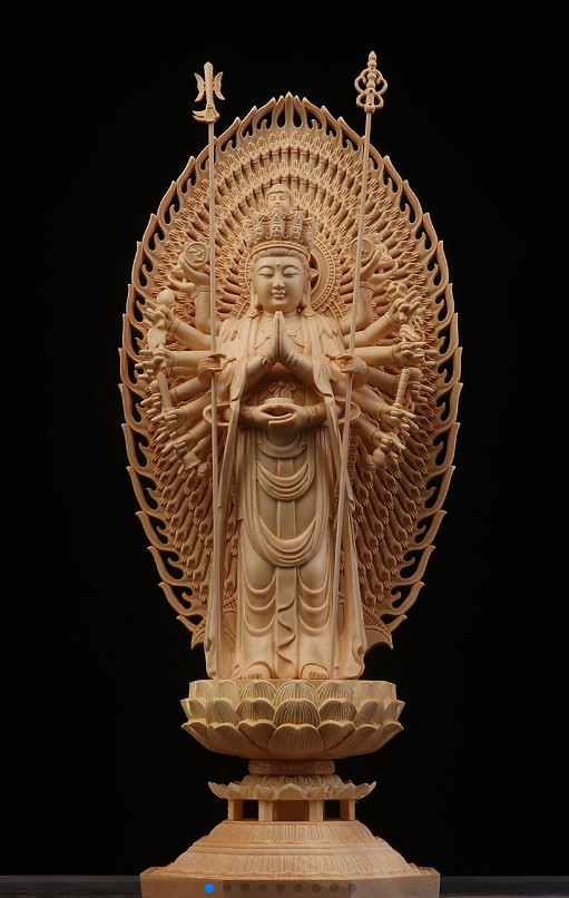 ラッピング不可】 薬師如来 木彫仏像 開運風水 仏教美術品 供養品 極上 