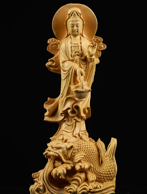 良好品】 木彫 仏像 南海観音 観音像 観音菩薩 仏教供養仏 彫刻 風水