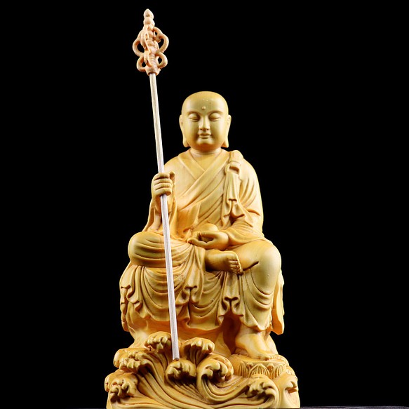 仏教美術品 地蔵菩薩 木彫仏像 鎮宅辟邪 供養品 彫刻 木工細工 彫刻