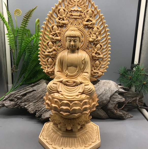 木彫り 仏像 仏教美術 工芸品 時代不明 仏壇 彫刻 - 置物