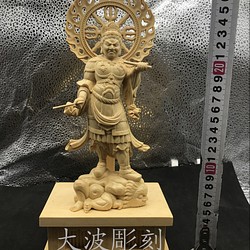 極上品 四天王 稀少珍品 仏教工芸品 木製仏像 精密細工 供養品-