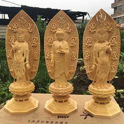 薬師三尊 稀少珍品 薬師如来 日月観音菩薩三尊 商売繁盛 仏教工芸品