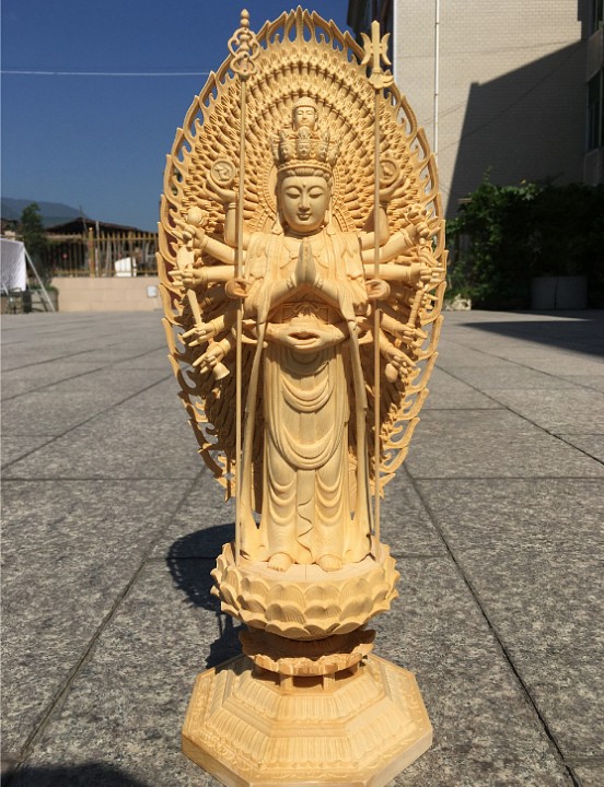 仏教美術 木彫仏像 地蔵菩薩像 仏像 珍品 木工細工 彫刻工芸品 - 彫刻