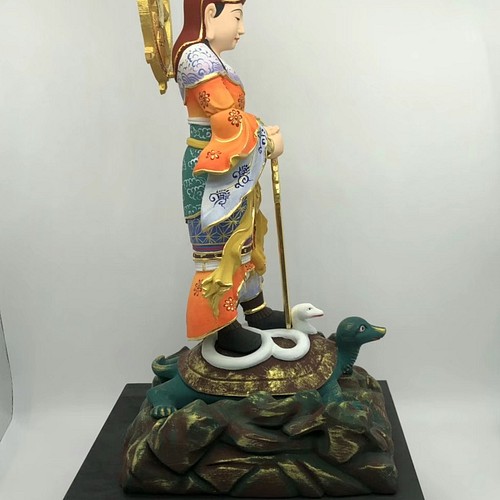 正規代理店 置物 仏教美術 木彫仏像 馬頭観音 極彩色 仏教工芸品 馬頭 