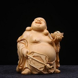 弥勒仏  極上品  木彫仏像 切金  仏師彫り  細工精彫  七福神  布袋様  置物 1枚目の画像