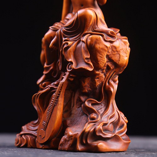極上品 裸婦像 弁才天 弁財天 招財 彫刻工芸品 時代木彫 彫刻 大波彫刻 
