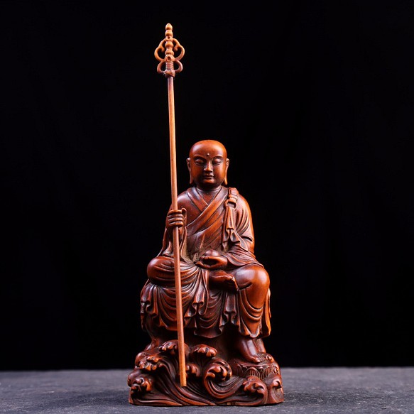超大特価 木彫仏像 極上品 地蔵菩薩 仏教工芸品 細工精彫 災難除去 