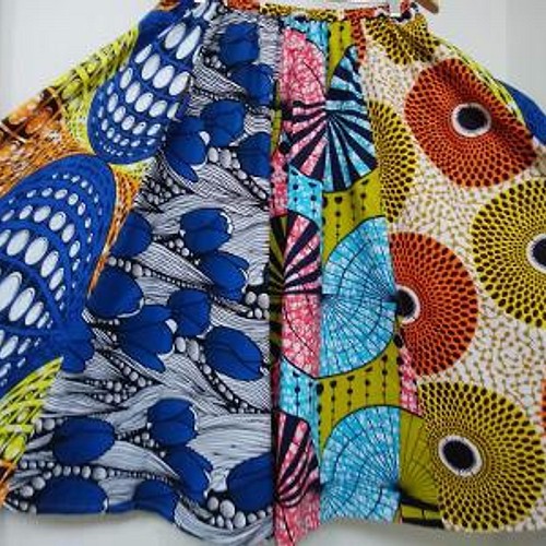 気持ちが上がる色と柄！ アフリカ布でパッチワーク フレアスカート 