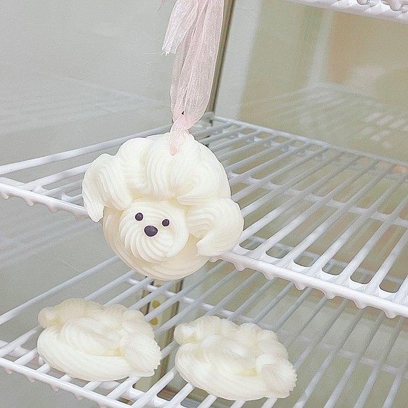 #4 Whip Poodle Sachet　プードルサシェ　ソイキャンドル　ホワイト　韓国キャンドル　韓国インテリア 1枚目の画像