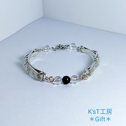 Gift＊レトロ...松竹梅の和風天然石ブレスレット ブレスレット K'sT