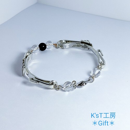 Gift＊レトロ...松竹梅の和風天然石ブレスレット ブレスレット K'sT